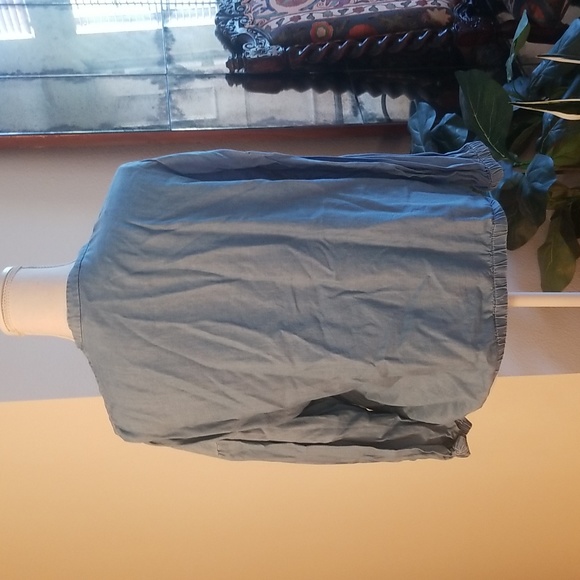 Zara Trafaluc Blue Denim Zipper Jacket W Pockets 3/4 Sleeve - Picture 3 of 9